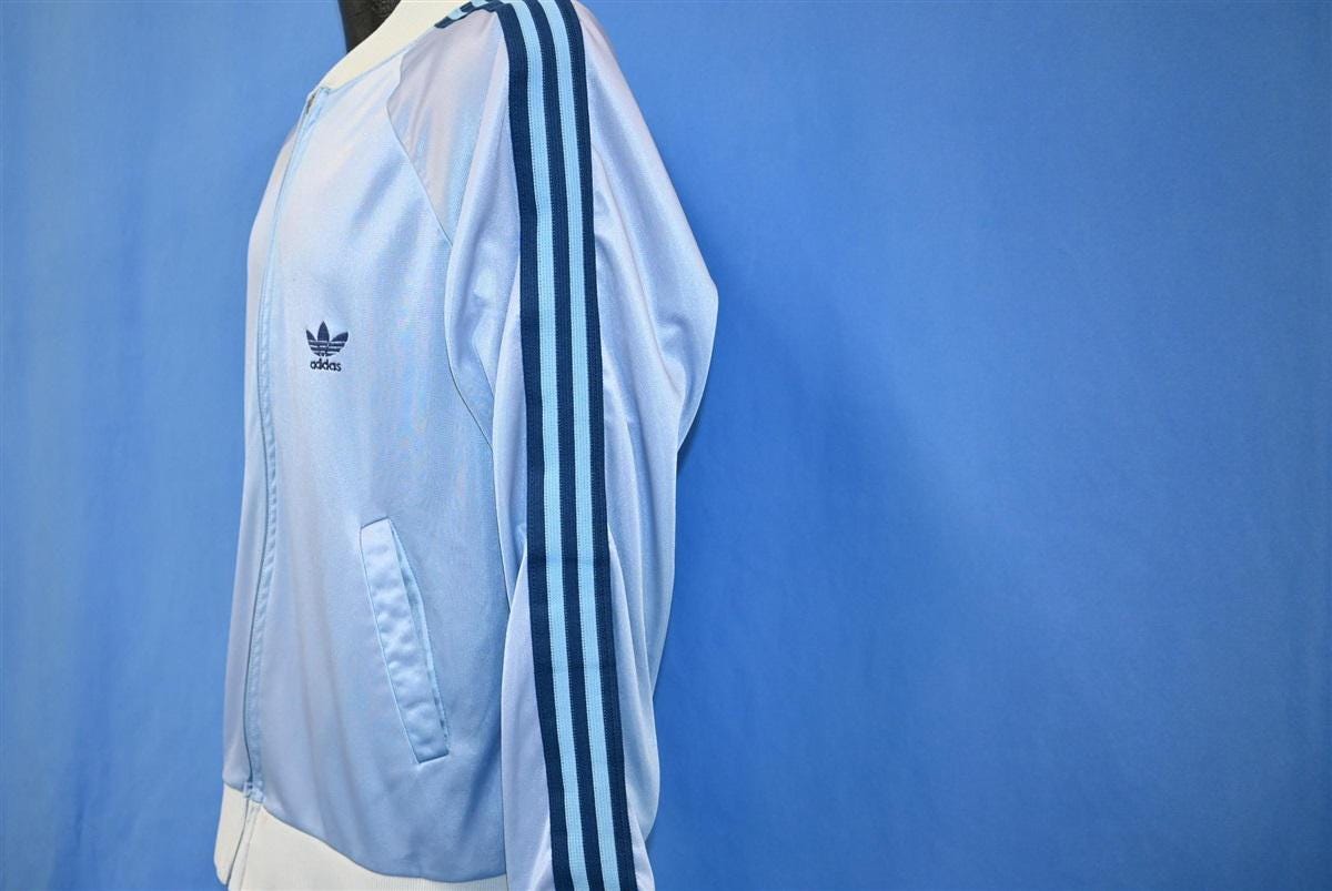 adidas ATP 80s KEYROLAN usa製　light blue 80s Adidas ATP Keyrolan Light Blue Trefoil Three Stripe Zip