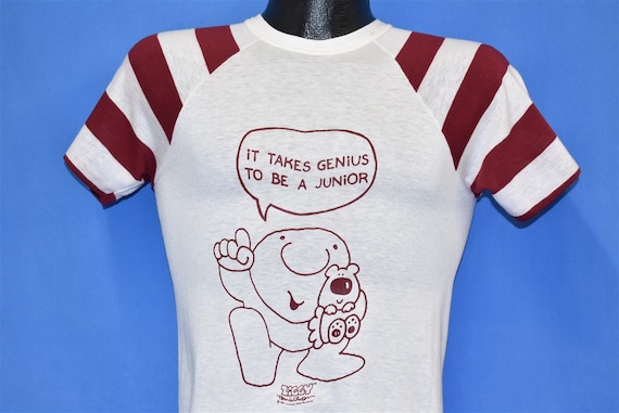 80s Ziggy It Takes Genius to Be a Junior Raglan C… - image 1