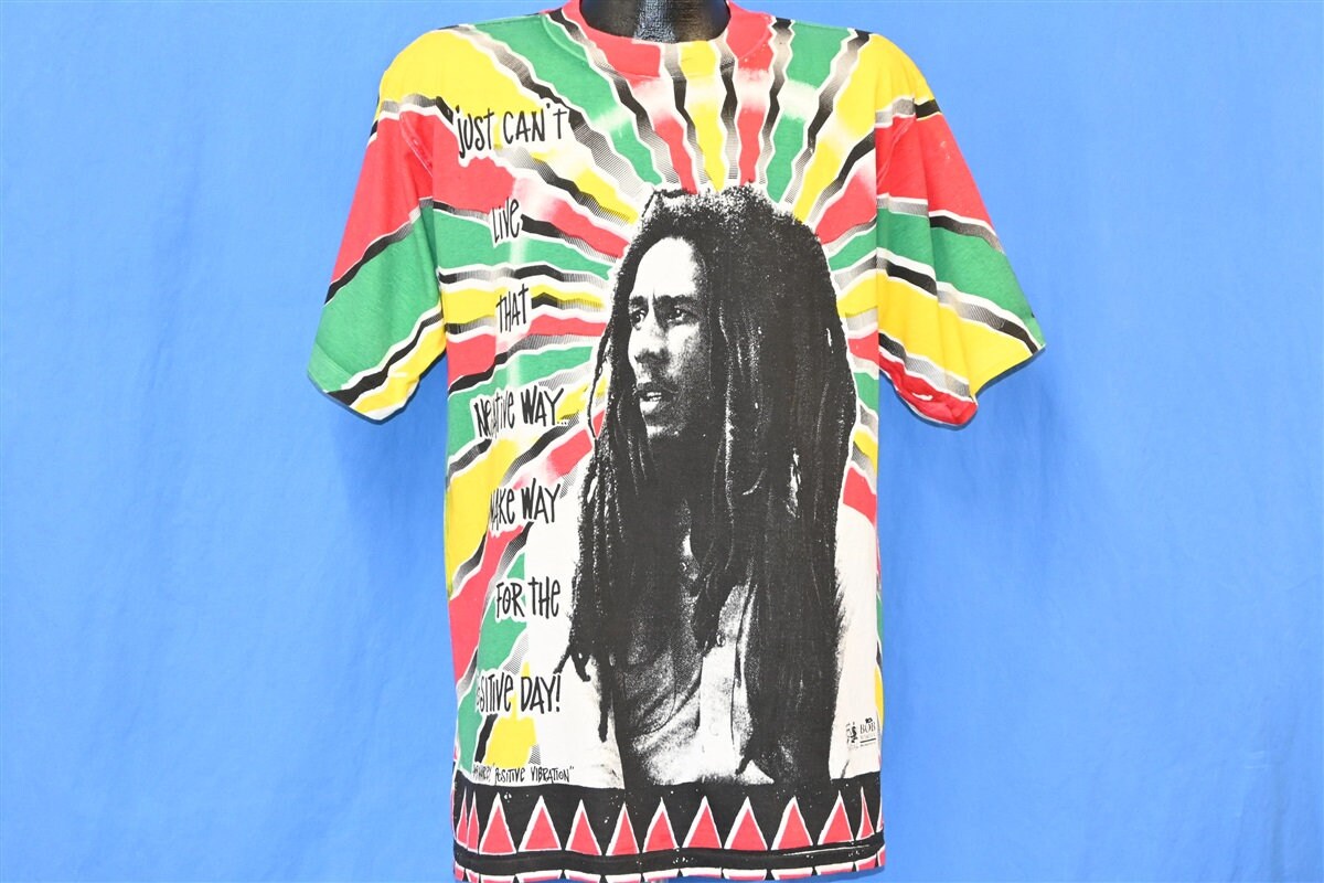 90s Bob Marley Positive Vibration All Over Print Can't Live That