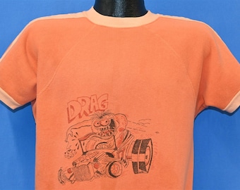 60s Rat Fink Airbrush Hot Rod Racing Kustom Kulture Orange Sweatshirt Medium