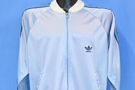 80s Adidas ATP Keyrolan Light Blue Trefoil Three Stripe Zip