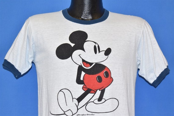 70s Mickey Mouse Walt Disney Cartoon Ringer t-shir