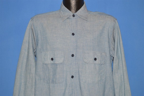 40s Chambray Denim Selvage Work Shirt Medium