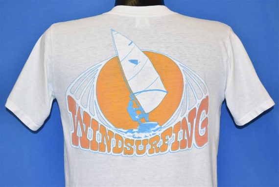 70s Windsurfing Pocket Tee Sailing Surfer Beach t-