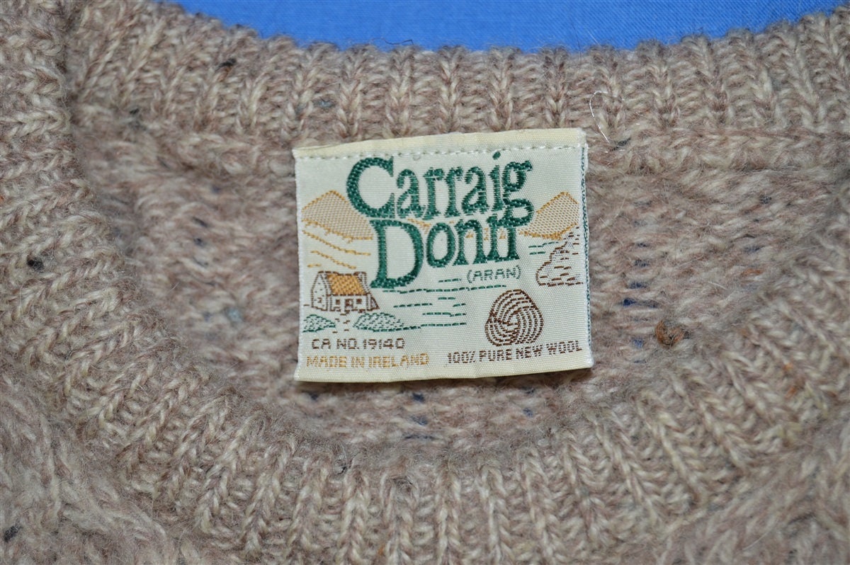 80s Carraig Donn Irish Aran Fisherman Wool Sweater Large - Etsy 80s Carraig Donn Irish Aran Fisherman Wool Sweater Large - Etsy
