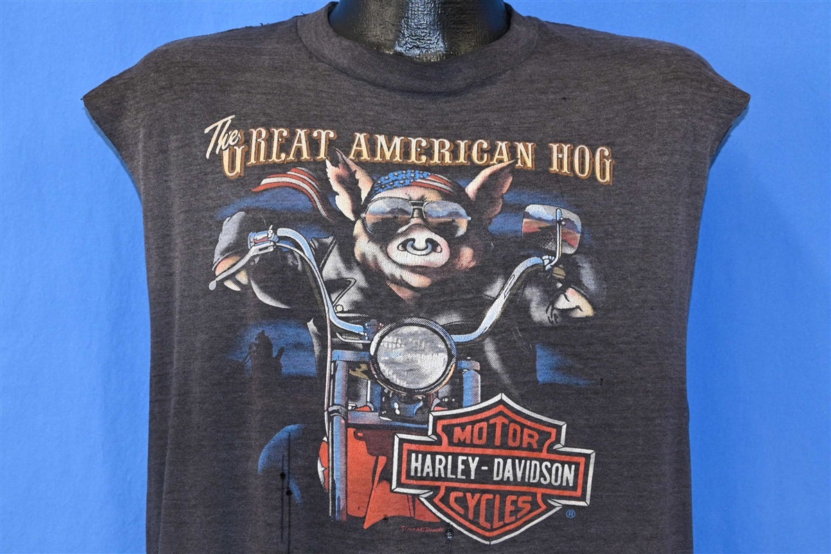 80s 3D Emblem Harley Davidson American Hog on A Hog 80s 3D Emblem Harley Davidson American Hog on A Hog