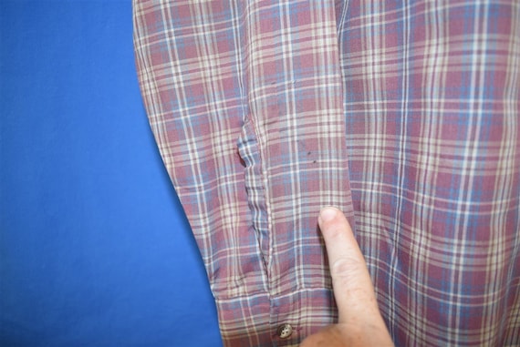 80s Levis Red Beige Plaid Button Down Pocket Shir… - image 5