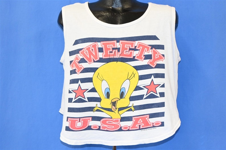 Chemise femme Looney Tunes 22/24W tweety rayée boutonnée Y2K