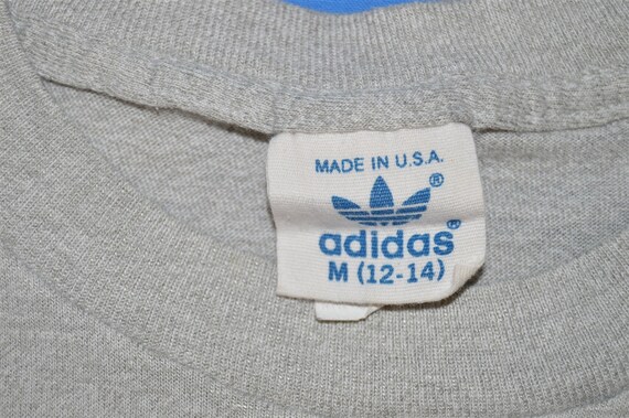 80s Adidas Logo Striped t-shirt Youth Medium - image 3