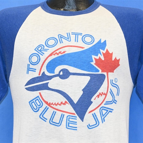 80s Toronto Blue Jays Official Club Baseball MLB Raglan t-shirt Small