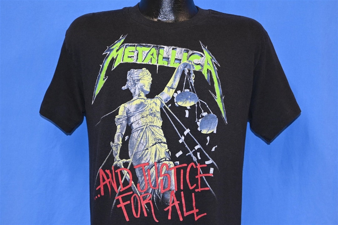 80s Metallica and Justice for All Tour Heavy Metal Rock Band T 