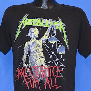 80s Metallica And Justice For All Tour Heavy Metal Rock Band t-shirt Medium