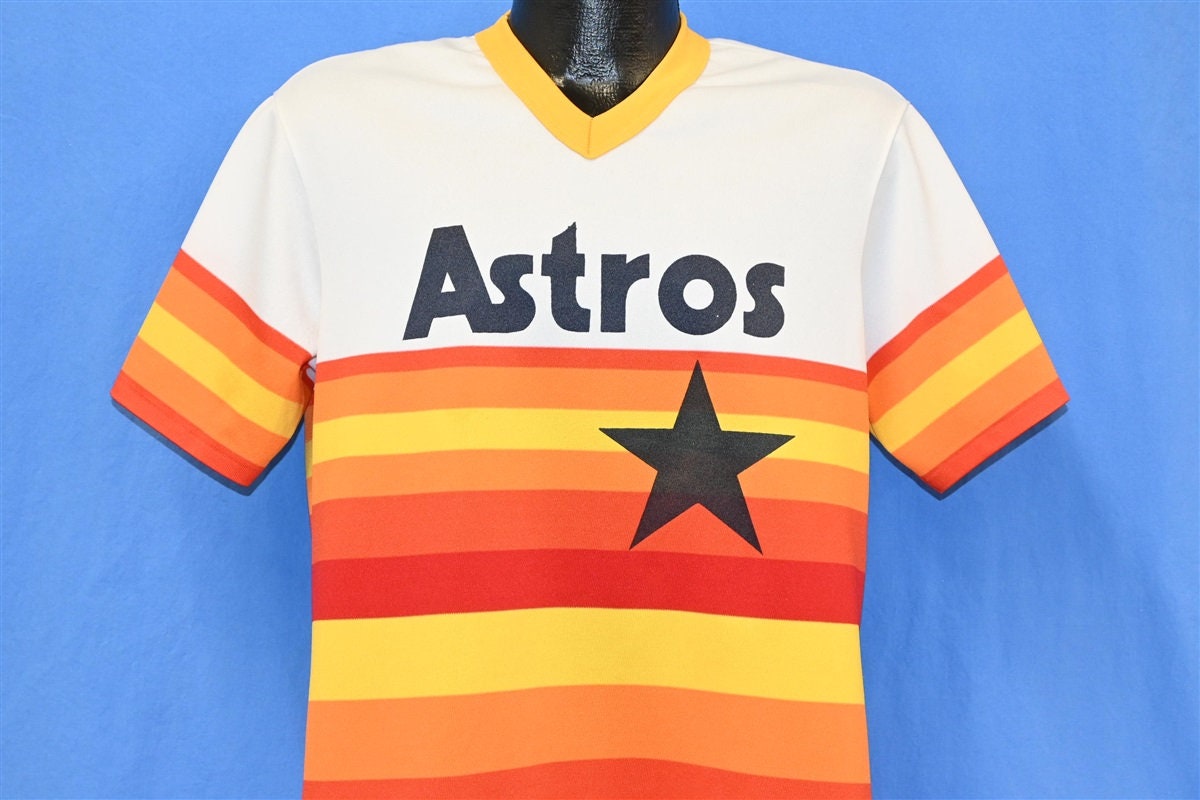 80s Houston Astros MLB Baseball Tequila Sunrise Polyester 