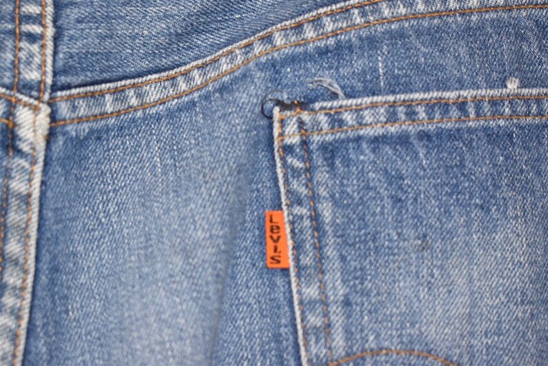 70s Levis Orange Tab Denim Blue jeans Size 39 image 7