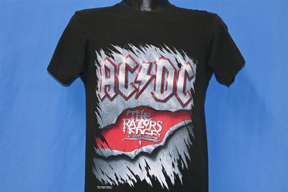 90s AC/DC Razors Edge 1990 Tour Rock Metal Band Concert Two Sided 