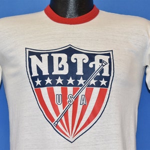 70s National Baton Twirling Association NBTA USA Ringer Stars t-shirt Extra Large