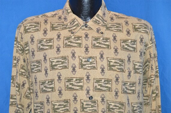 50s Pilgrim Novelty Print Rockabilly Shirt Large