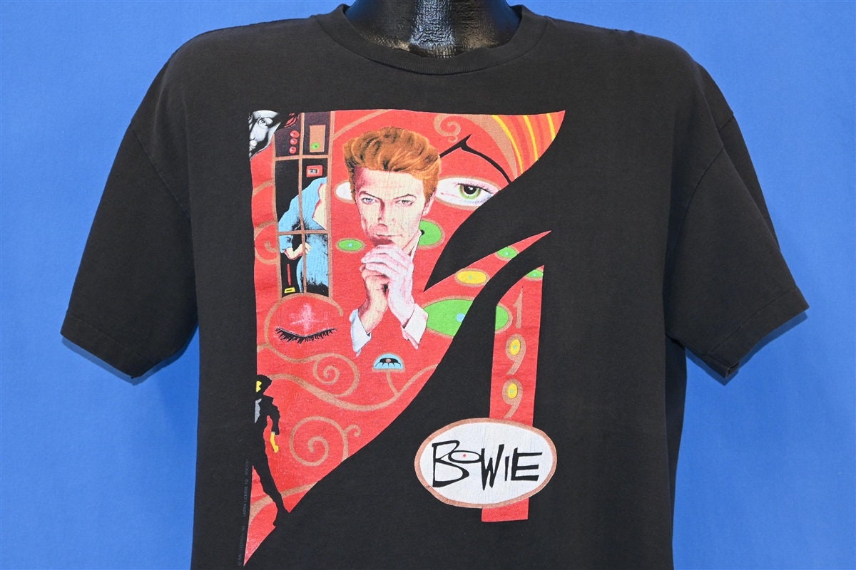 90s David Bowie 1990 Tour Rock Concert Eye Lip Souvenir t-shirt