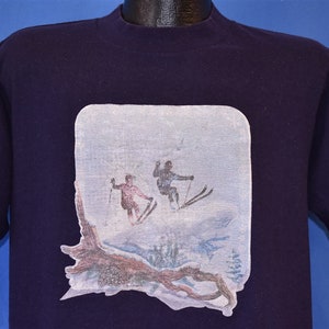 70s Skiing Ski Jump Mountain Slope t-shirt Large Vintage Tee