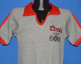 70s Coors Light Beer Polo Deadstock Short Sleeve Sweatshirt Small