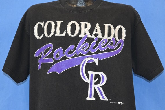 90s Colorado Rockies MLB Baseball Team Black Purp… - image 1
