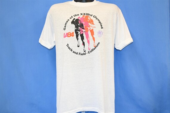 80s Los Angeles Olympics 1984 Summer Games LA84 Track & Field T 