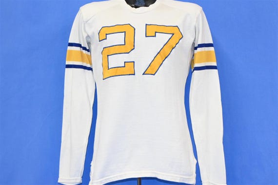 70s vintage yellow × blue football tee Retro BRASIL Ringer T Shirt. Blue or Yellow slim fit Soccer