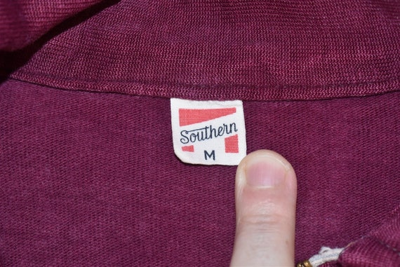 50s Southern Athletic Maroon And White Pull Over … - image 9