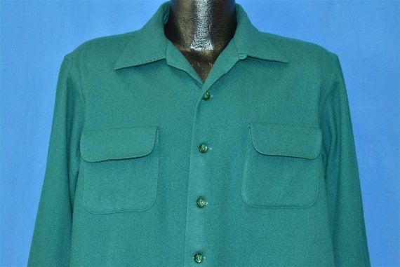 50s McGregor Green Wool Square Bottom Deadstock Po