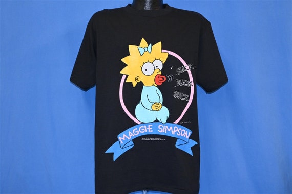 90s Maggie Simpson Suck TV Show Cartoon Baby Matt Groening 1990 camiseta Grande Etsy Mexico