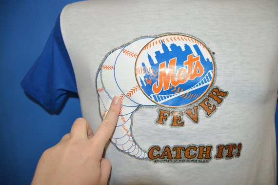 80s New York Mets Fever Glitter Iron On Baseball … - image 3