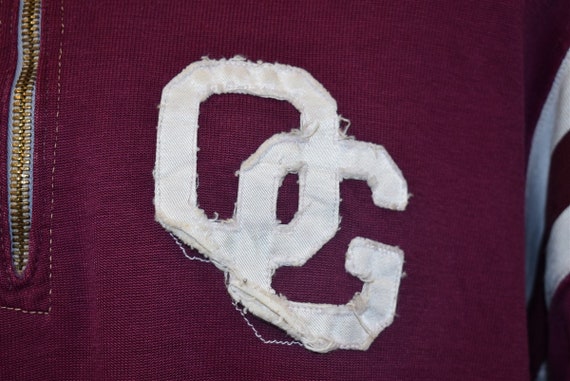 50s Southern Athletic Maroon And White Pull Over … - image 6