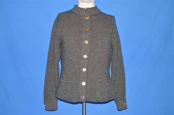 70s Haymaker Gray Wool Cardigan Sweater Women's M… - image 2