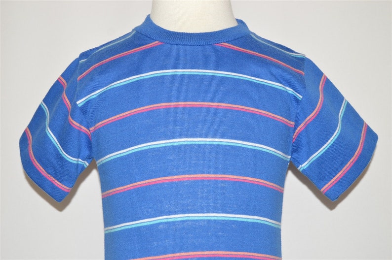 80s Blue Striped Kid's t-shirt Toddler 2T Vintage Tee | Etsy