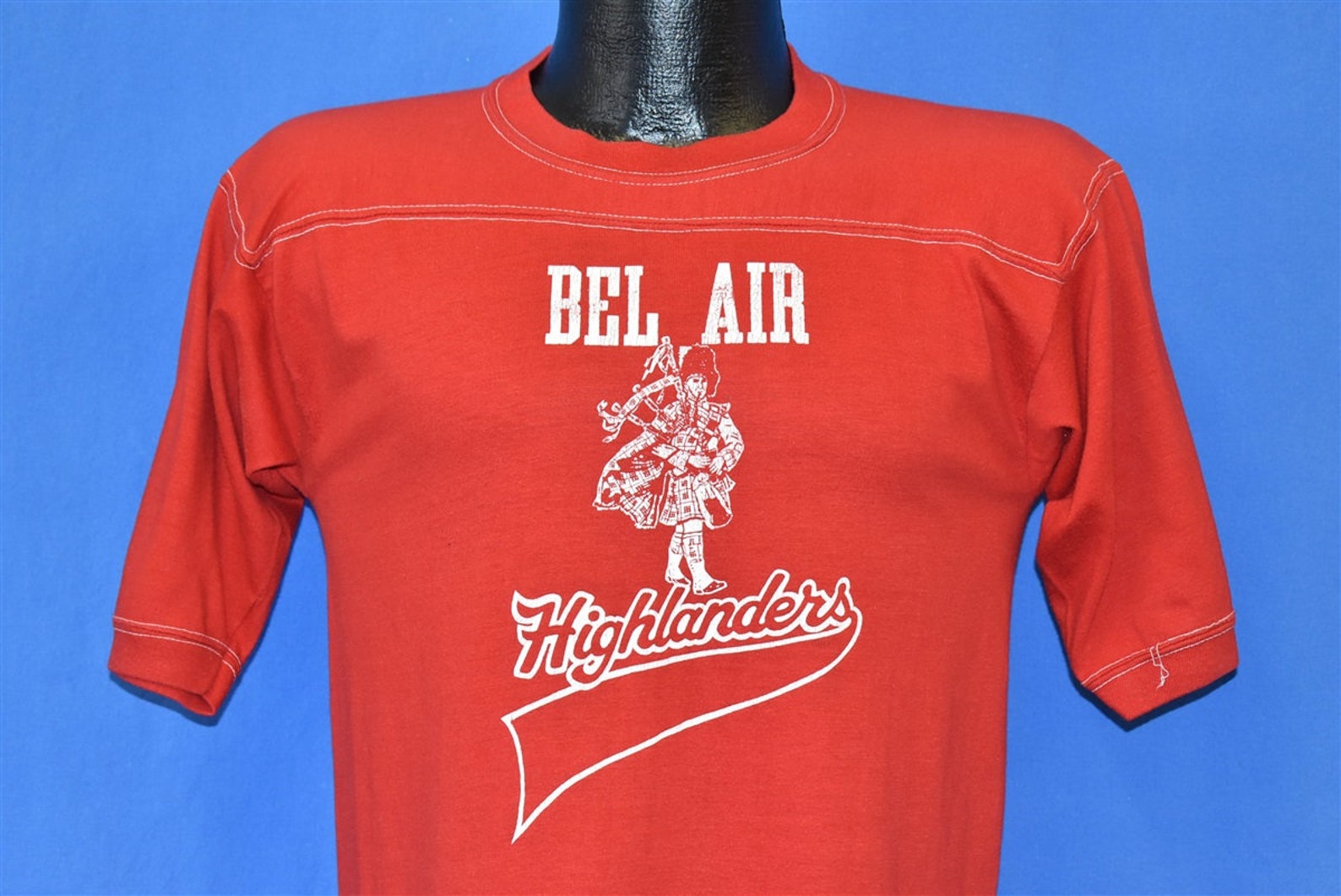 80s Bel Air Highlanders Bagpipe Player High School Jersey | Etsy