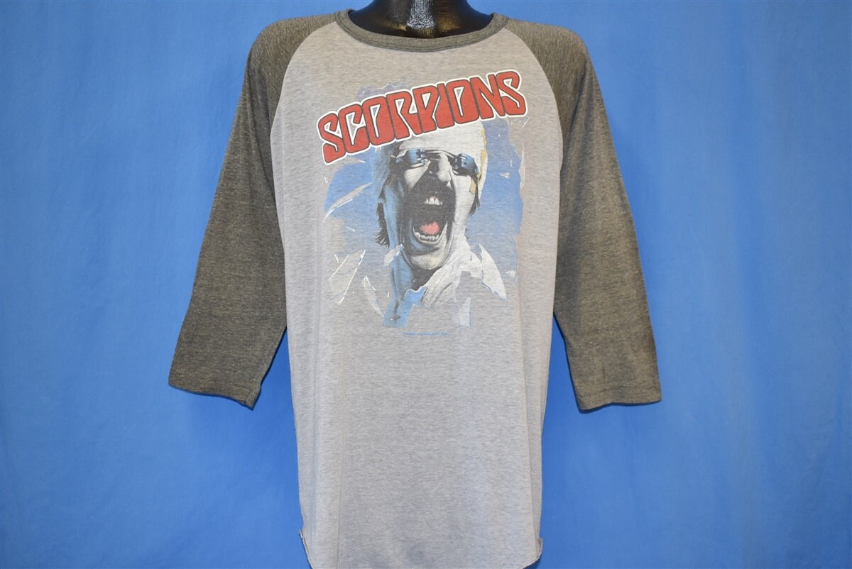 80s Scorpions Blackout Tour 1982 Rock Concert Raglan T-shirt Large 