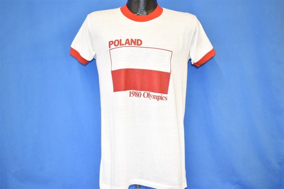 80s Olympics 1980 Poland Ringer t-shirt Medium - image 2