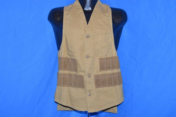 50s American Field Brown Duck Cotton Hunting Vest… - image 2