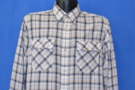 80s Levi's Plaid 1980 Olympic Games Button Down S… - image 1