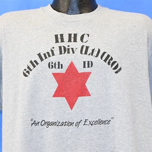 80s HHC 6th Infantry Division United States Army Red Star Military t-shirt Extra Large