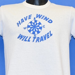 70s Have Wind Will Travel Funny Sailing Compass Rose t-shirt Medium