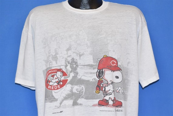 90s Cincinnati Red Snoopy Peanuts Cartoon MLB Base