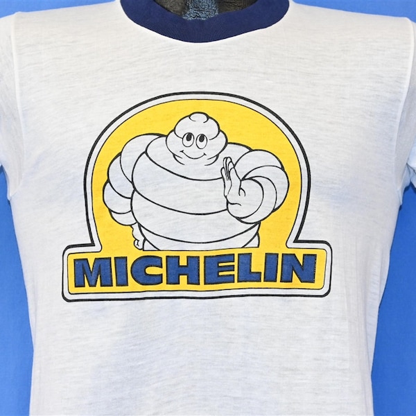70s Michelin Tire Man Bibendum Brand Mascot Ringer t-shirt Small
