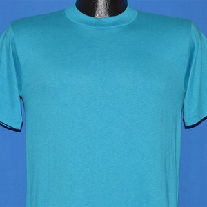 80s Aqua Blue JERZEES Blank t-shirt Small