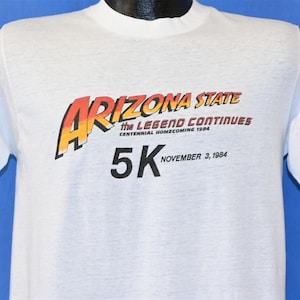 80s Arizona State University Centennial Homecoming the Legend Continues Arby&#39;s 5k Race t-shirt Medium