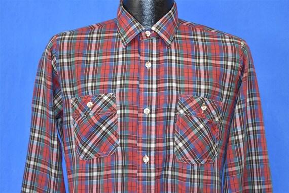 80s Levi s Plaid Tapered Fit Two Pocket Button Front Christmas