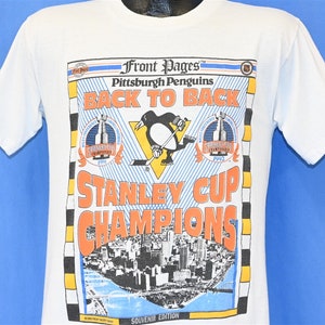 90s Pittsburgh Penguins NHL Stanley Cup Back to Back Champions Hockey t-shirt Medium