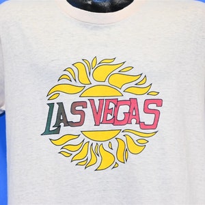 70s Las Vegas Nevada Sunset Rainbow Travel Tourist Souvenir t-shirt Large