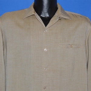 50s Loop Collar Button Down Rockabilly Shirt Large
