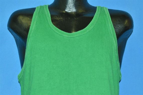 50s Blank Green Yellow Tank Top Reversible Gym PE